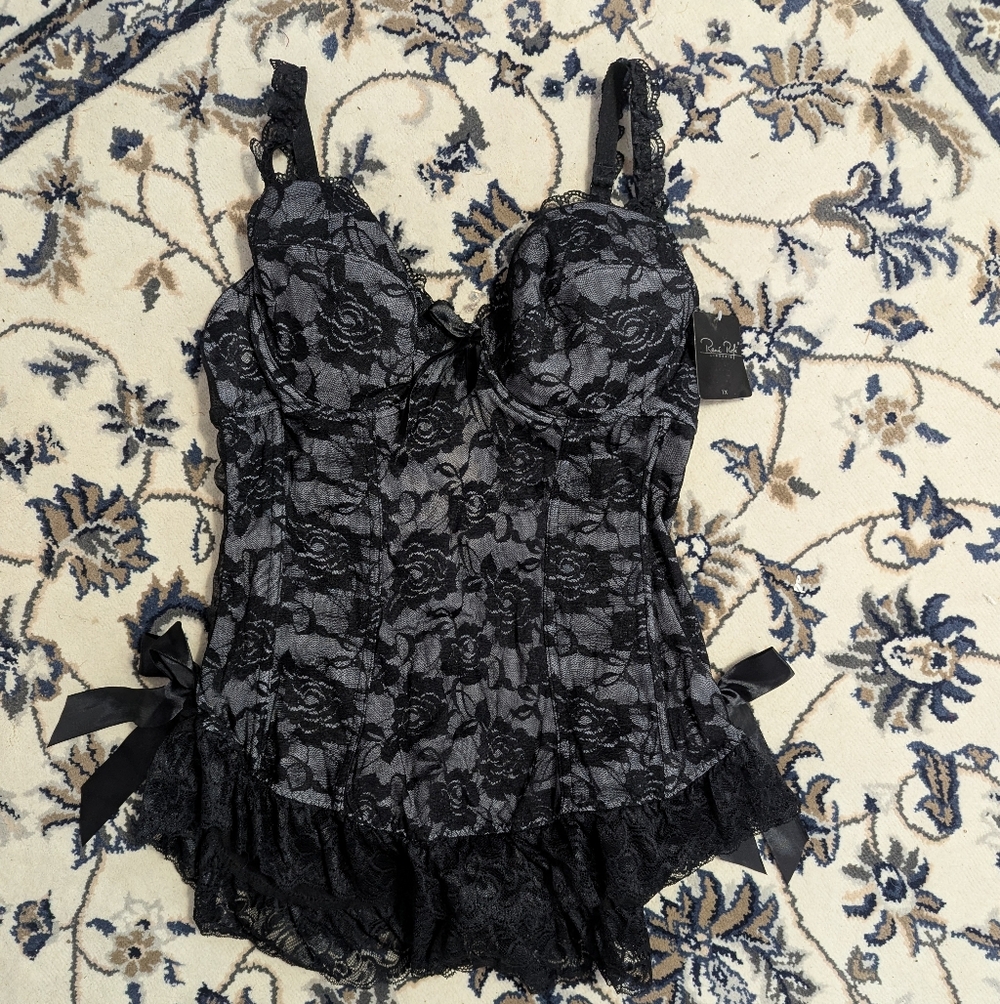 Black Lace Chemise NWT